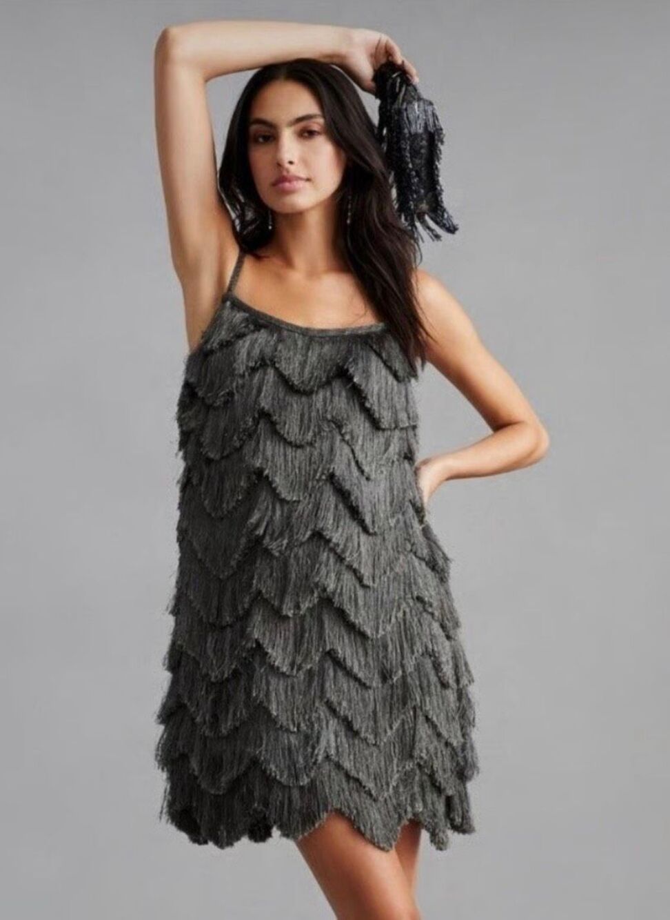 NWOT Anthropologie Pankaj & Nidhi Fringed Mini Dress Women's XS